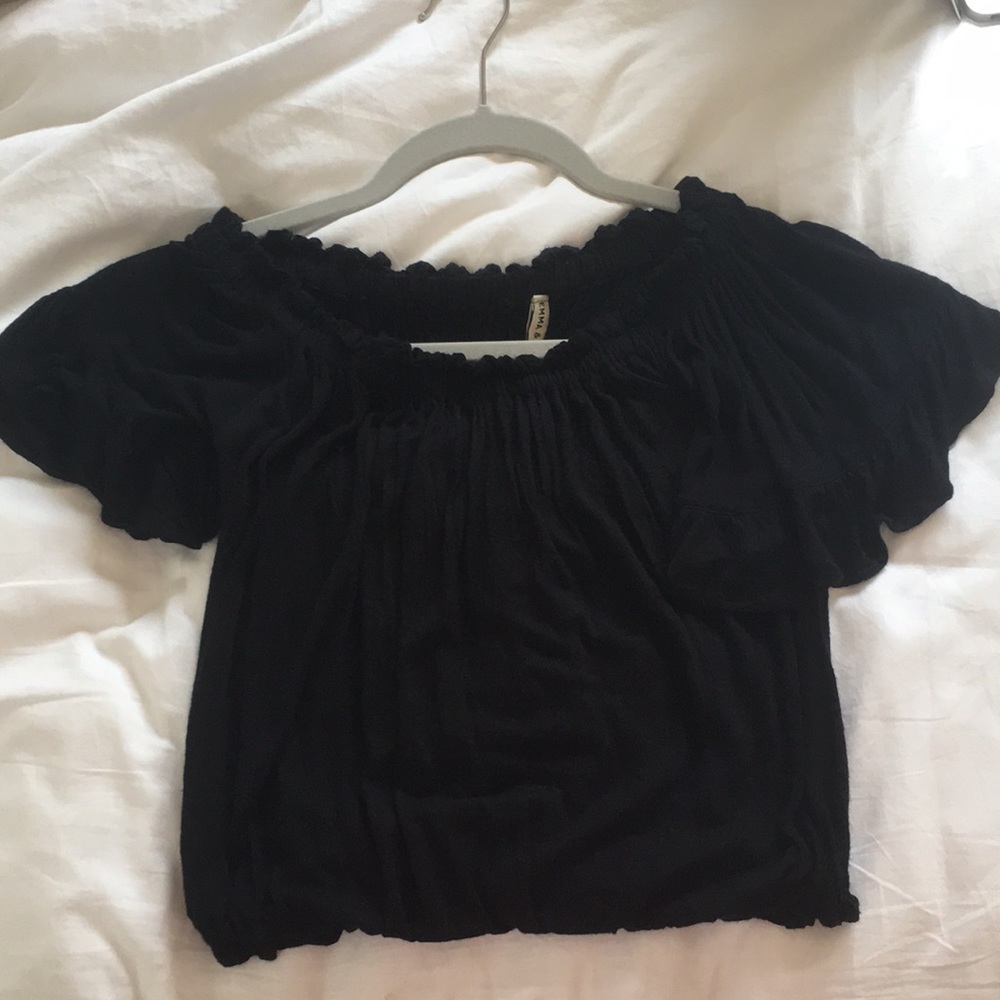 Emma & Sam off the shoulder black top